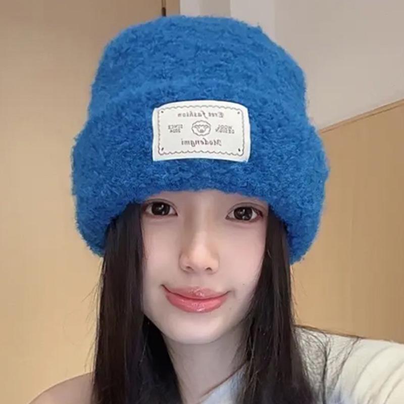 圈圈绒加厚保暖护耳卷边针织帽子