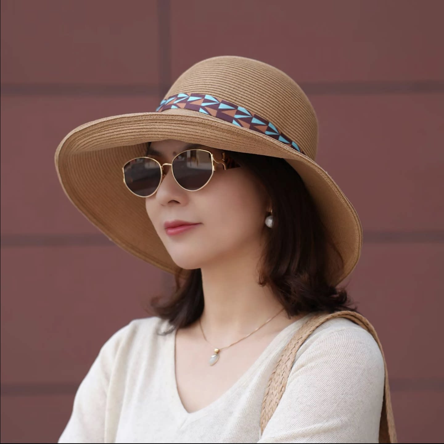 春夏款草编大帽檐遮阳帽子女时尚