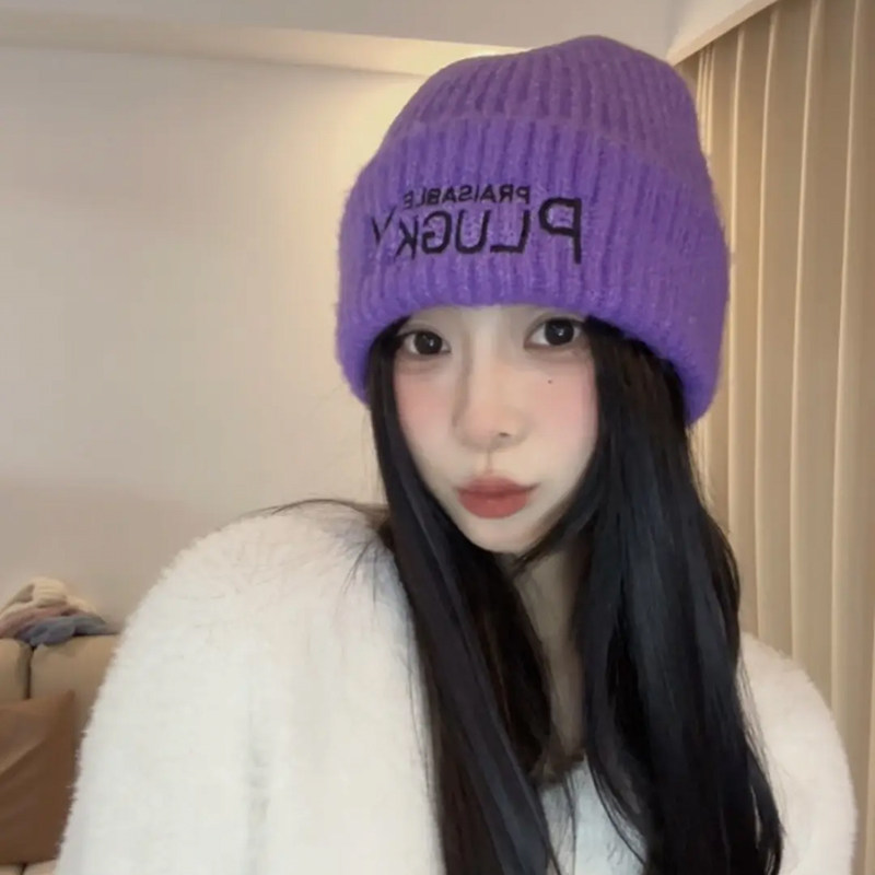 护耳毛线帽子女冬季保暖女秋冬