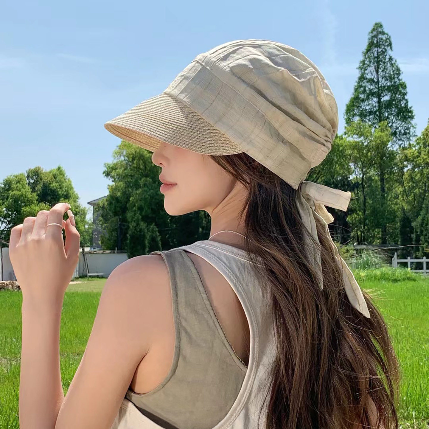 2026韩版时尚褶皱小檐鸭舌帽子女