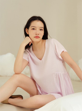 宽画 优惠款 短袖短裤女士套头睡衣套装KH91818