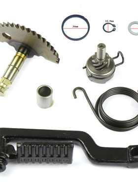 踏板车四冲50发动机GY6 48 80cc启动轴杆启动爪8齿齿回位弹簧套件