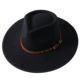 Fedora 藏式 毛呢大檐爵士礼帽男女通用桃心顶黑色毡帽 Hat