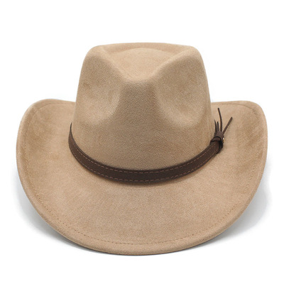 欧美风仿麂皮绒西部牛仔帽