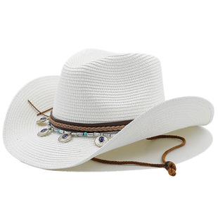 男女士户外西部牛仔帽海边防晒沙滩帽遮阳帽春夏季草帽Cowboy Hat