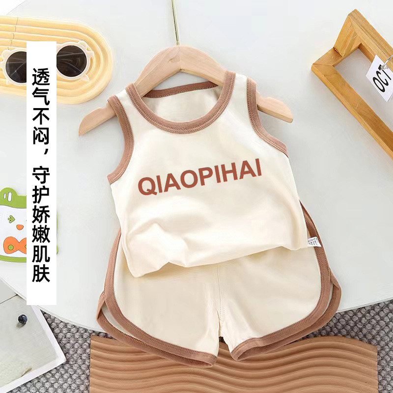 男童夏季无袖套装女童洋气夏装宝