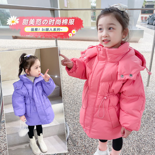 棉衣儿童冬季 保暖外套女孩棉袄 洋气宝宝冬装 女童秋冬棉服2026新款