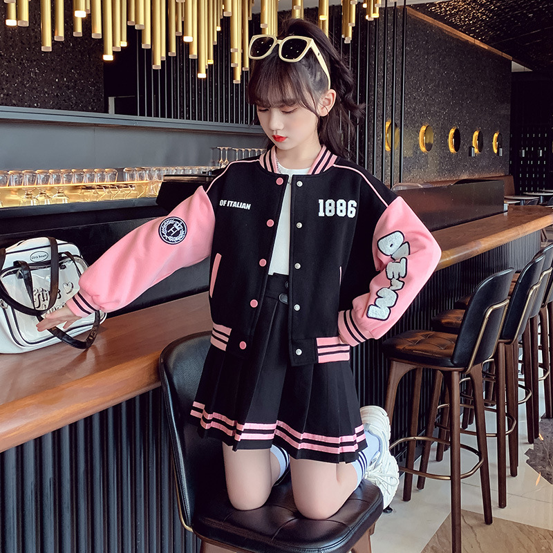 百褶裙百搭学院风时尚套装女童春