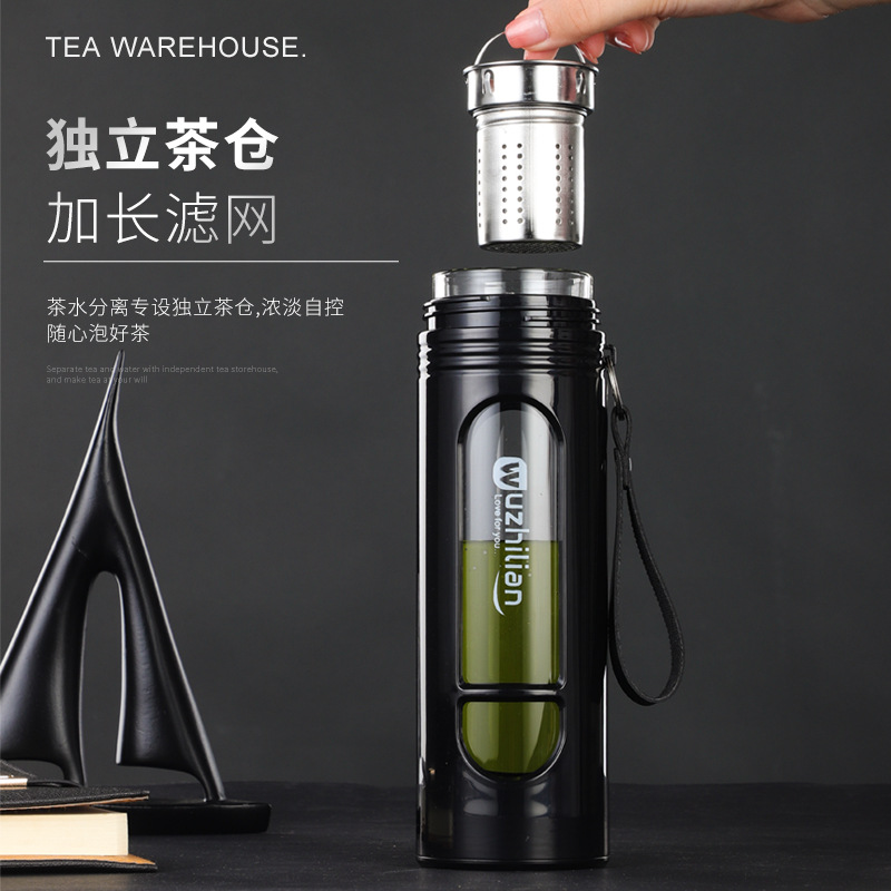 新款便携玻璃杯透明耐高温高硼硅水杯促销礼品杯子