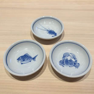 善渊日式怀石会席日本进口陶瓷餐具调味碟酱油碟子料理餐碟虾鱼蟹
