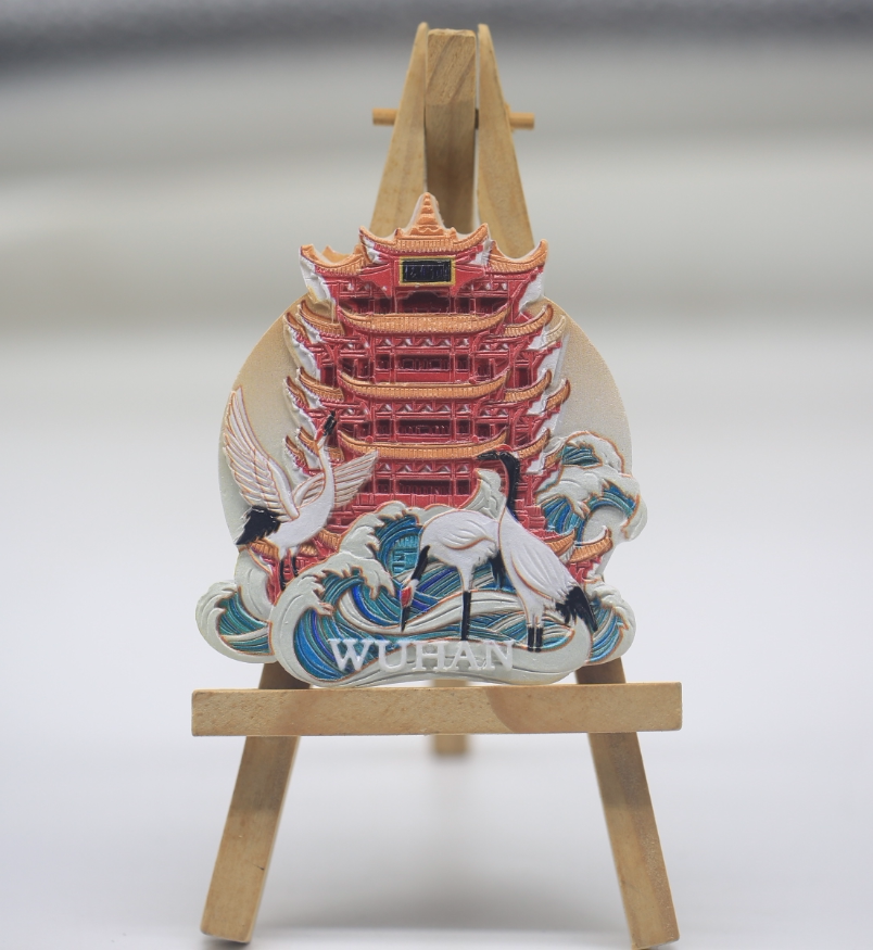 黄鹤楼造型浮雕冰箱贴 武汉旅游纪念品文创产品工艺品送外宾礼