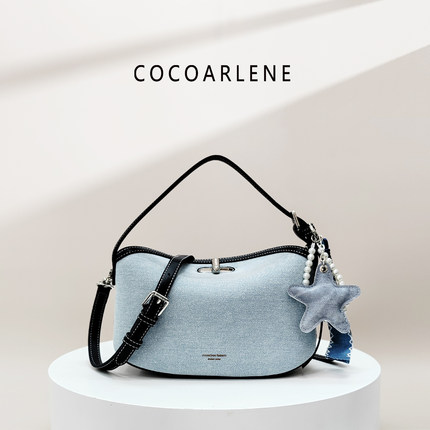 cocoarlene包包新牛仔布小众摇摇包时尚百搭洋气手提斜挎包85682