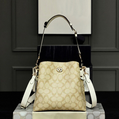 轻奢印花水桶包大牌时尚百搭洋气大容量多隔层手提单肩斜挎通勤包