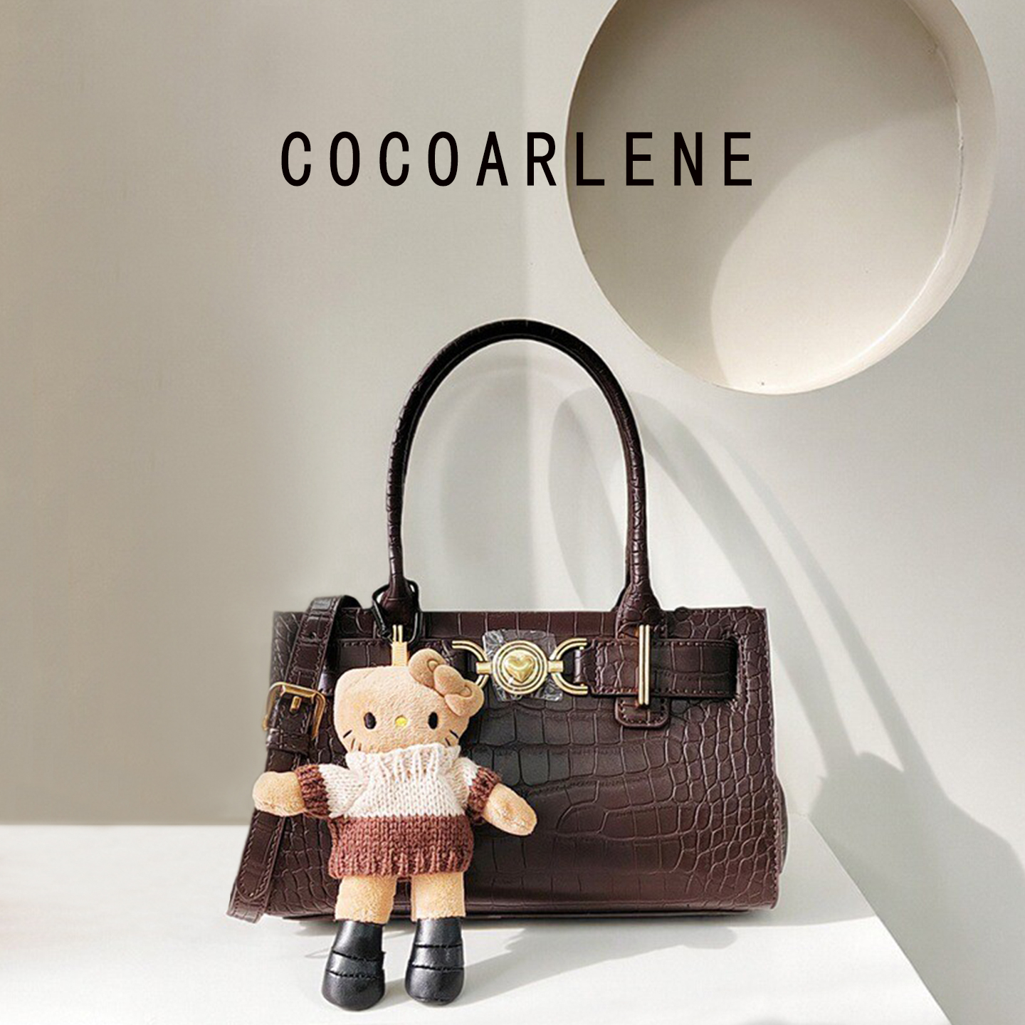 cocoarlene包包露思同款时尚洋气鳄鱼纹手提包轻奢小众百搭斜挎包