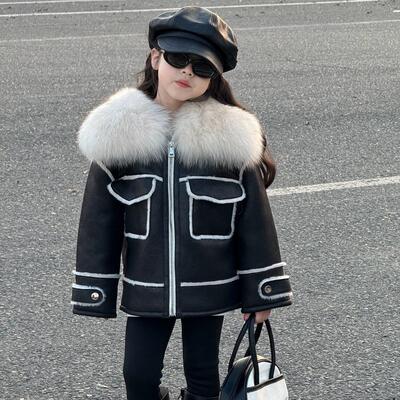 儿童皮草超大狐狸毛领真毛