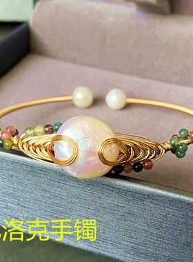 原创包金绕线手工天然淡水珍珠