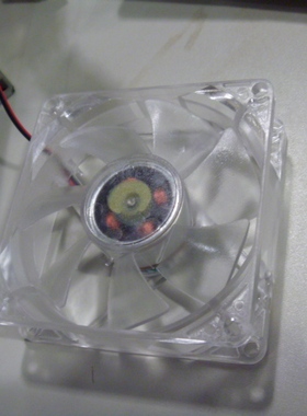 蓝色 LED 蓝灯 8025 8CM 8厘米 透明框 静音 机箱 风扇 4PIN口