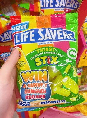 M家澳洲直邮 Life Savers混合水果Sherbert Fizz气泡圆管软糖220g