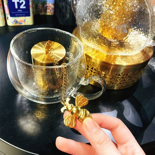 澳洲直邮T2茶具配件趣味设计带装饰吊坠滤芯过滤茶叶茶漏滤网