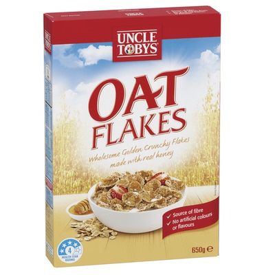 澳洲代购直邮 Uncle Tobys Oat Flakes 托比斯叔燕麦玉米片 650g