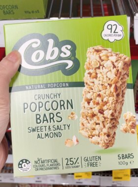 澳洲代购直邮 Cobs Popcorn Bars 爆米花杏仁坚果能量棒 100g