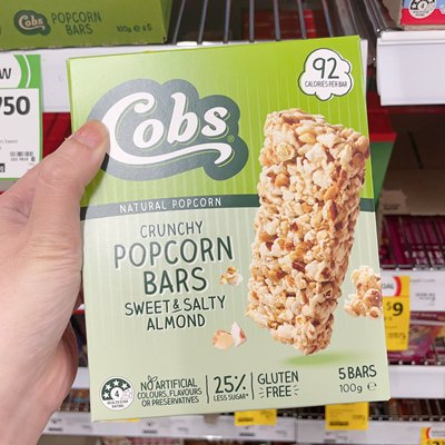 澳洲代购直邮 Cobs Popcorn Bars 爆米花杏仁坚果能量棒 100g