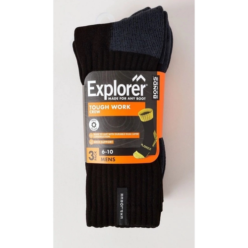 澳洲直邮Bonds Explorer Mens TOUGH WORK CREW 3 PACK 专拍