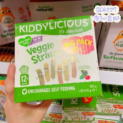 澳洲代购直邮Kiddylicious Veggies Straws 蔬菜吸管条大箱4小包