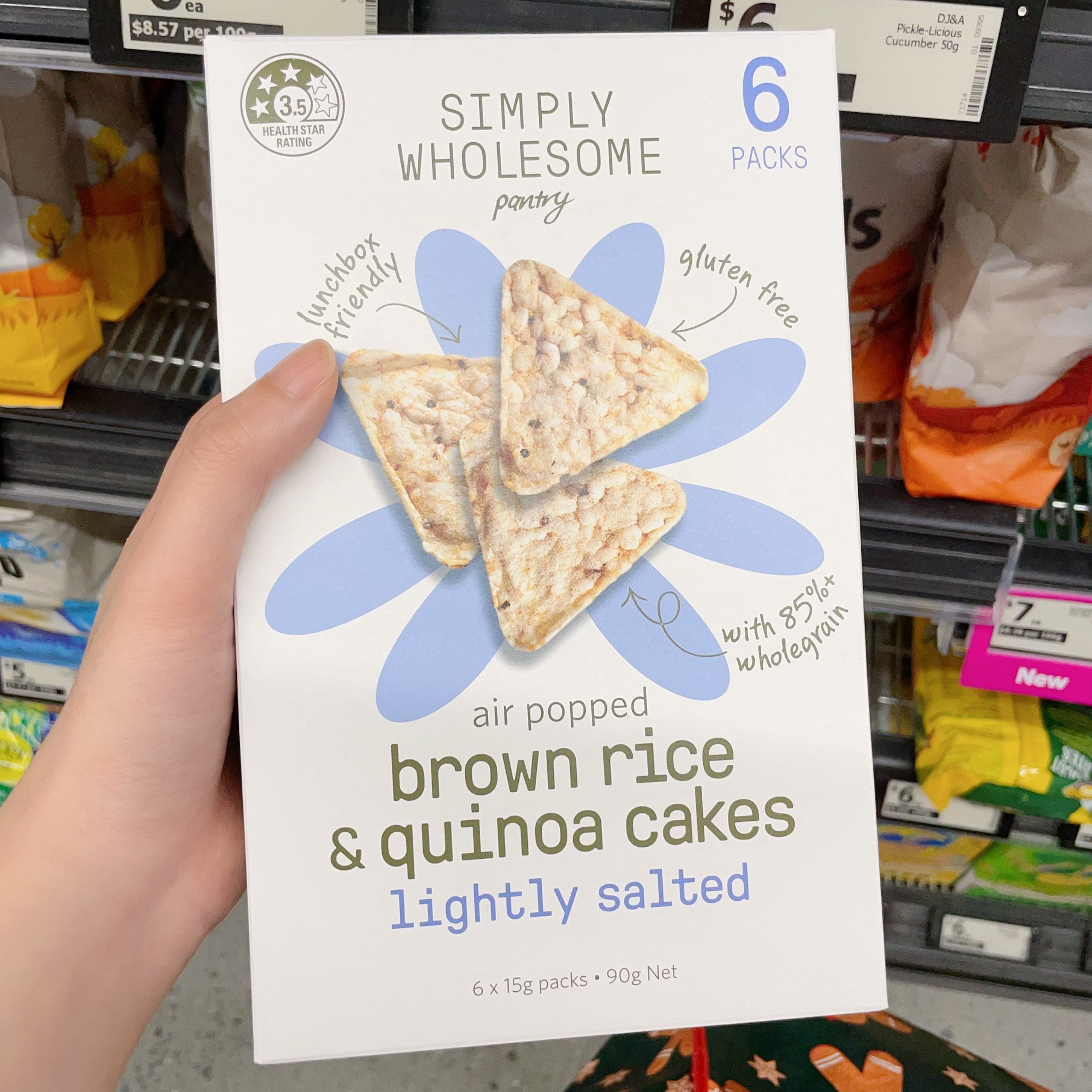 澳洲代购直邮 simply 健康全麦无麸质空气糙米藜麦米饼 15g x 6袋