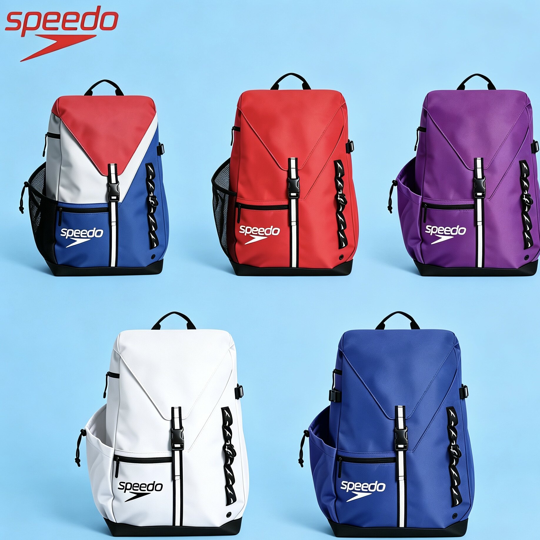 Speedo速比涛耐水男女通用游泳专用泳包35升多功能双肩包男士泳包