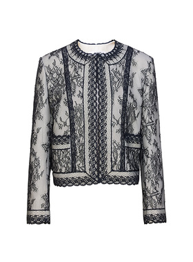 TRACYCHU丝毛附蕾丝手做重工高定外套时尚百搭老钱风松弛秋冬新品