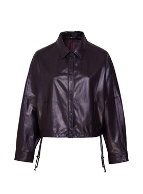 TRACYCHU紫色超薄春季纸皮夹克长袖时尚休闲百搭气质简约春季新款