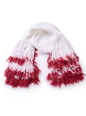 TRACYCHU红色羽毛感造型大围巾千金洋气时尚气质百搭搭配春季新款