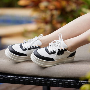 舒适松糕运动鞋 TRACY 款 小牛皮小鹿皮内里休闲百搭时尚 熊猫色 CHU