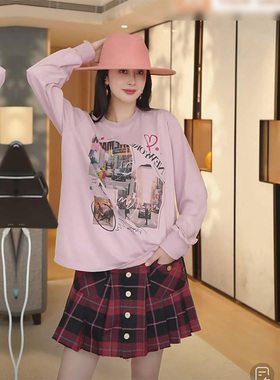 TRACY CHU英伦红色格纹学院百褶短裤裙百搭富家千金时尚少女洋气