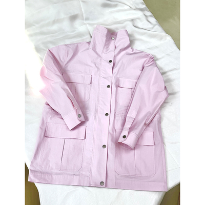 超薄淡粉色休闲风衣洋气时尚百搭