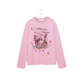 CHU全棉烟粉色修身 新款 基础百搭涂鸦T恤长袖 休闲百搭春季 款 TRACY