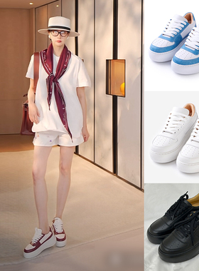 TRACY CHU 四色牛皮拼内里鹿皮松糕运动鞋