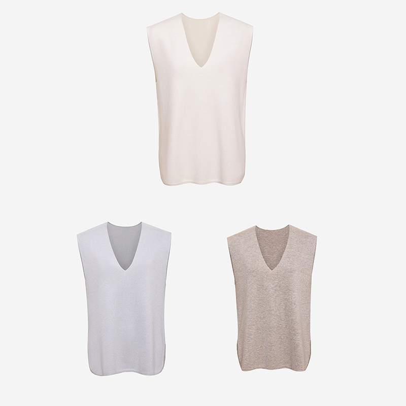 宽松挡肉夏日三色V领马甲背心