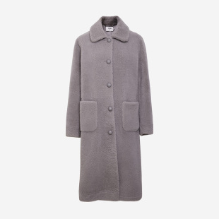 奢华高级感时尚 灰色美利奴超长款 气质小众显瘦皮草大衣 CHU TRACY