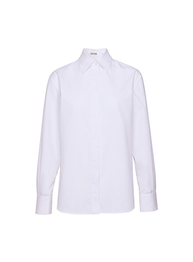 TRACYCHU高纱支棉白色经典基础白衬衫长袖休闲时尚百搭款冬季新款