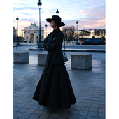 新款 春季 百搭款 TRACYCHU香御用重磅高定塔夫绸超大摆半裙气质法式