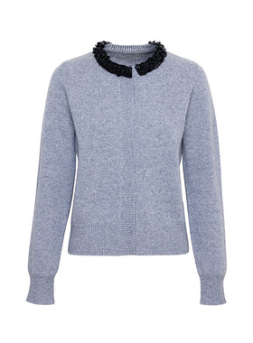 TRACYCHU格雷风灰色精致千金洋气百搭休闲长袖款开衫穿搭富家千金