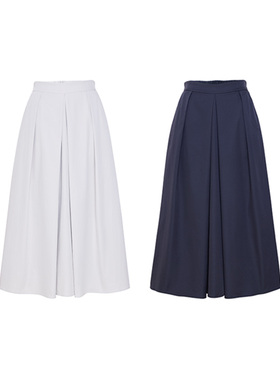 TRACY CHU 显瘦大压褶半裙黑色/灰色千金清冷感贵系时尚仙气飘飘