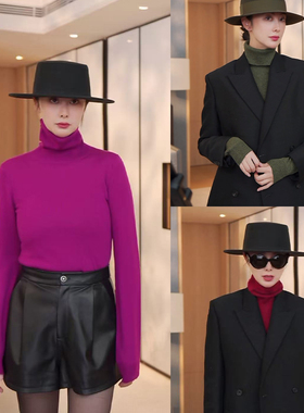 TRACYCHU意大利ZEGNAbaruffa超细羊毛经典四色高领羊毛衫冬季新款