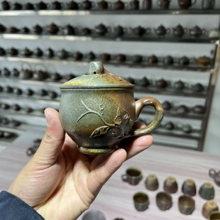 柴烧紫砂盖杯小容量150毫升贴花工艺黄龙山原矿无添加段泥主人杯