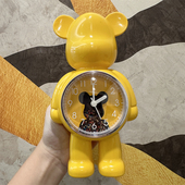 高颜值网红儿童闹钟学生自动叫醒台钟可爱男女孩起床卧室卡通闹铃