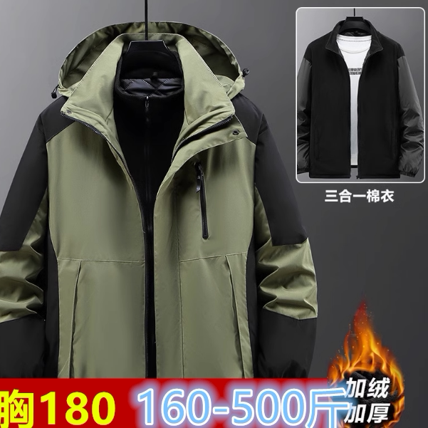 9X超大保暖棉衣连帽棉服400斤12X
