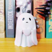 New Halloween cute ghost figant, creative middle finger challenge ghost desktop decoration, as a gift for friends thumbnail 3