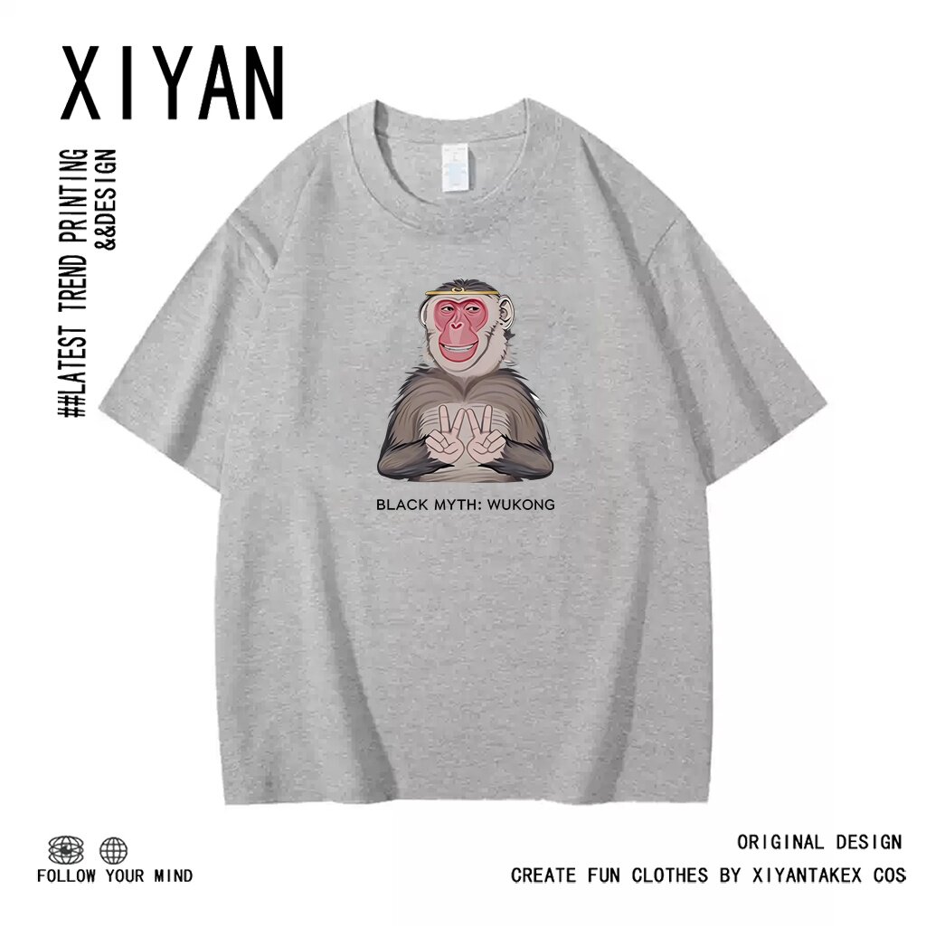 黑神话悟空联名短袖T恤男女夏季孙悟空齐天大圣动漫宽松衣服潮